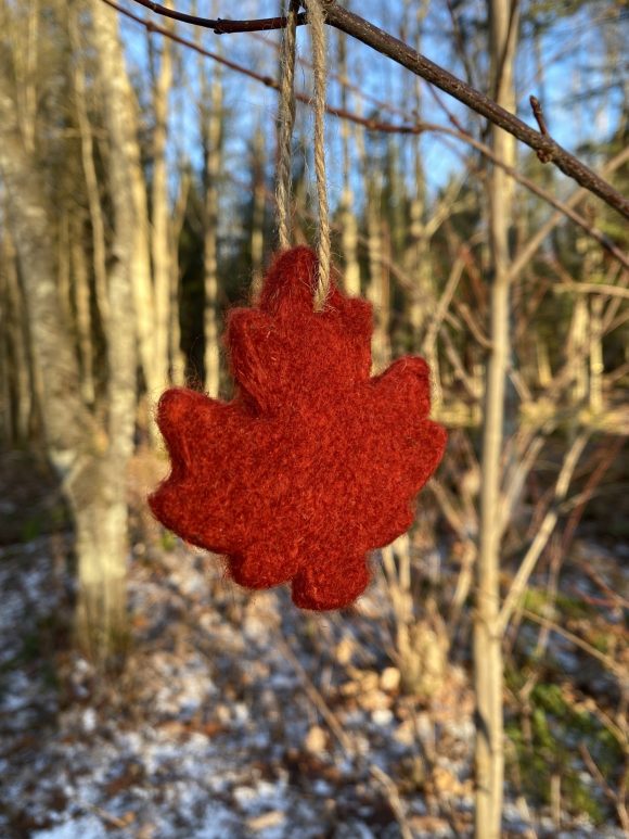 Maple Leaf Mohair Ornament - Image 2